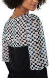 Liverpool Contrast Checkered Sleeve Top