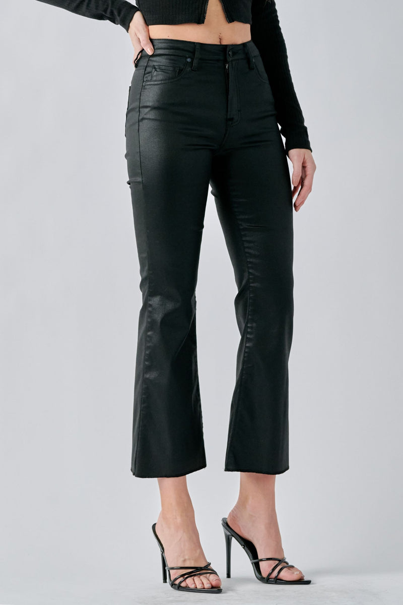 Hidden Black Coated Cropped Flare