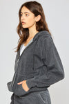 Fleece Burn Out Boyfriend Oversized Zip Up