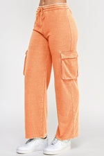 Fleece Burnout Cargo Pocket Straight Leg Jogger