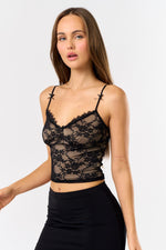Lace Bustier Crop Cami Top