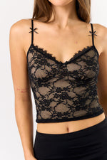 Lace Bustier Crop Cami Top
