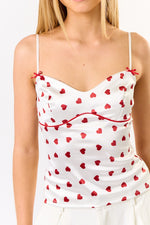 Satin Heart Tank Top