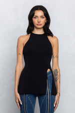 Midweight Knit Halter Tunic Top