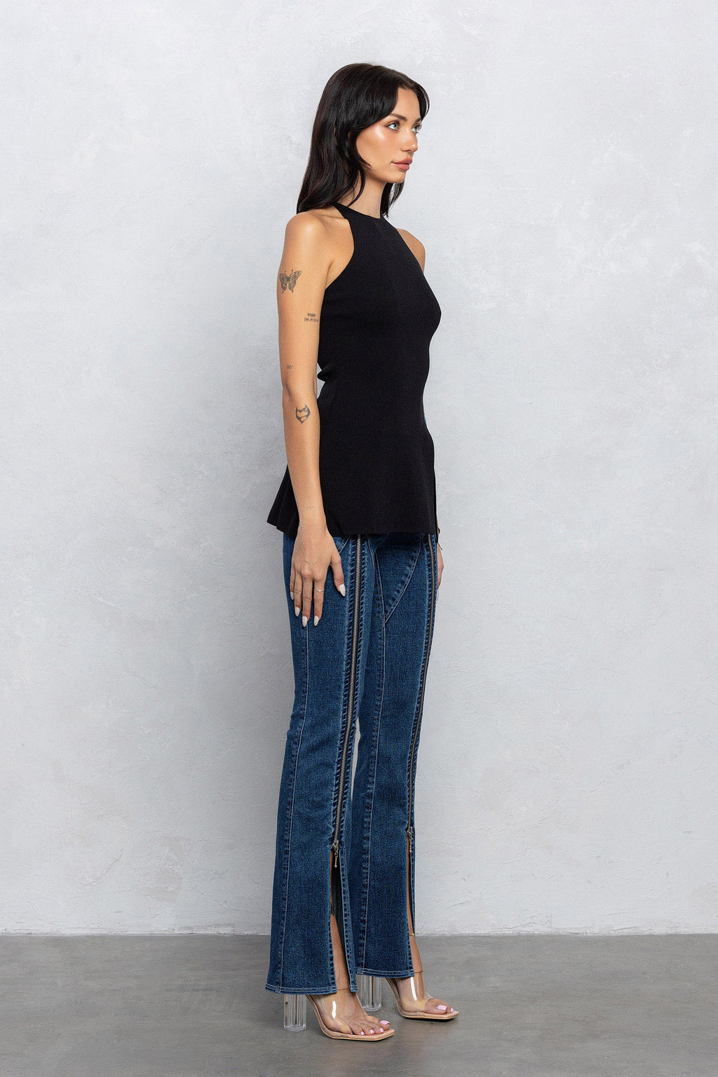 Midweight Knit Halter Tunic Top