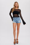 Bell Sleeves Pointelle Pullover