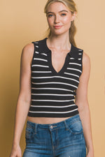 Ribbed V-Neck Tank Top