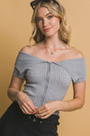 Ribbed Off Shoulder Top