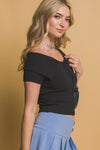 Ribbed Off Shoulder Top