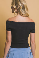 Ribbed Off Shoulder Top