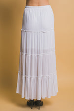 Tiered Detail Drawstring Maxi Skirt