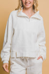 Half Zip Sweatshirt With Funnel Neck