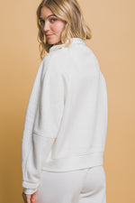 Half Zip Sweatshirt With Funnel Neck
