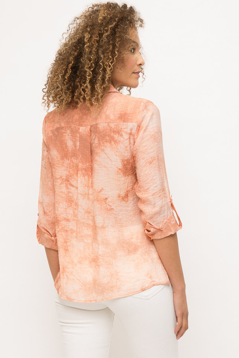 Semi Sheer Button Down Shirt