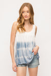Flare Tie Dye Tank With Cross Back Strap