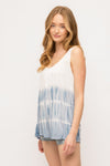 Flare Tie Dye Tank With Cross Back Strap