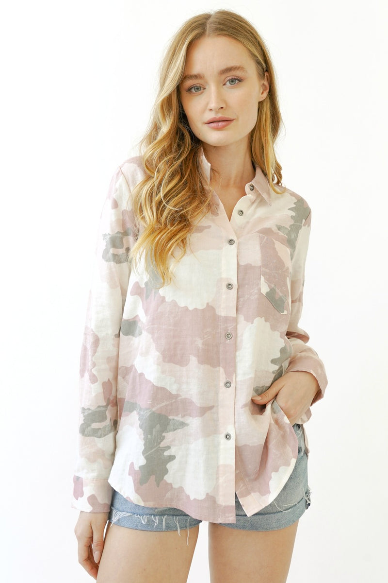 Camo Button Down Shirt