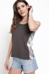 Camo Ribbed Sleeveless Top