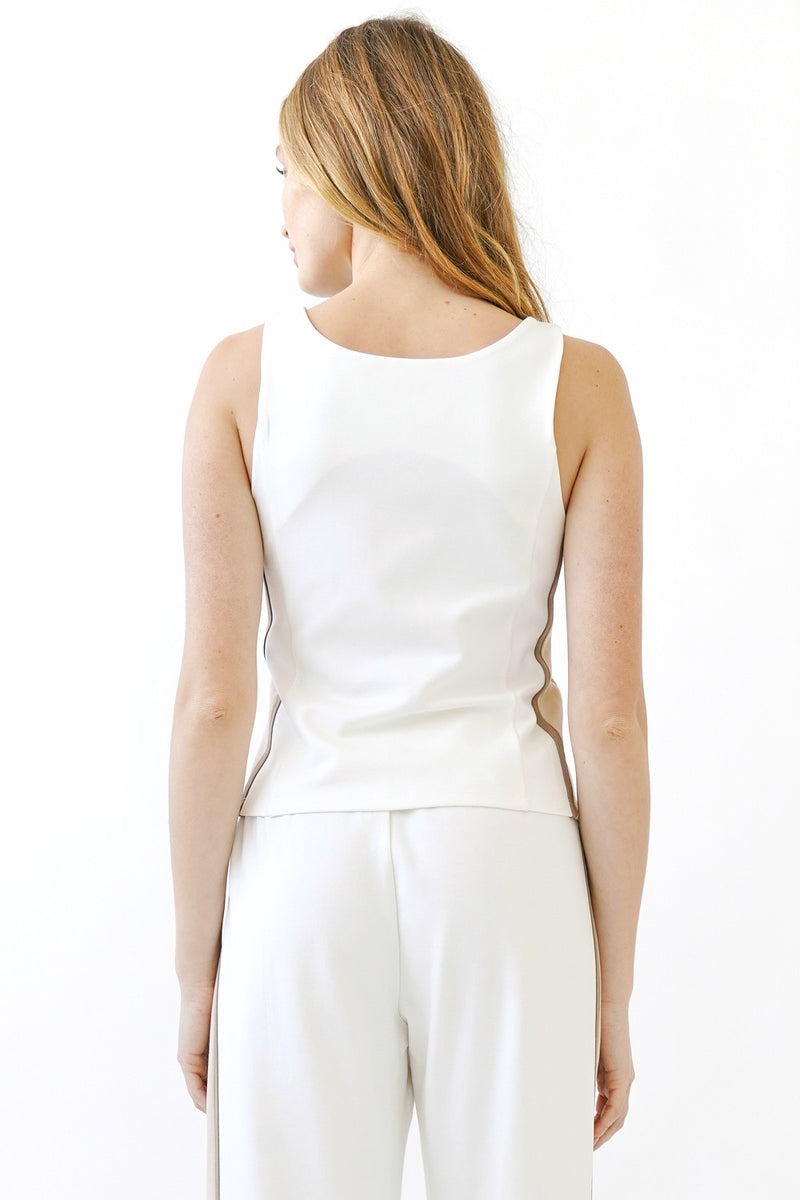 Side Stripe Ponte ZipUp Tank