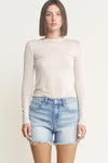 MICA High Rise Frayed Hem Shorts