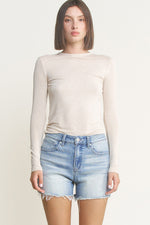 MICA High Rise Frayed Hem Shorts