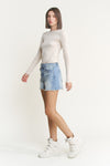 MICA High Rise Frayed Hem Shorts