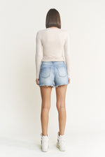 MICA High Rise Frayed Hem Shorts
