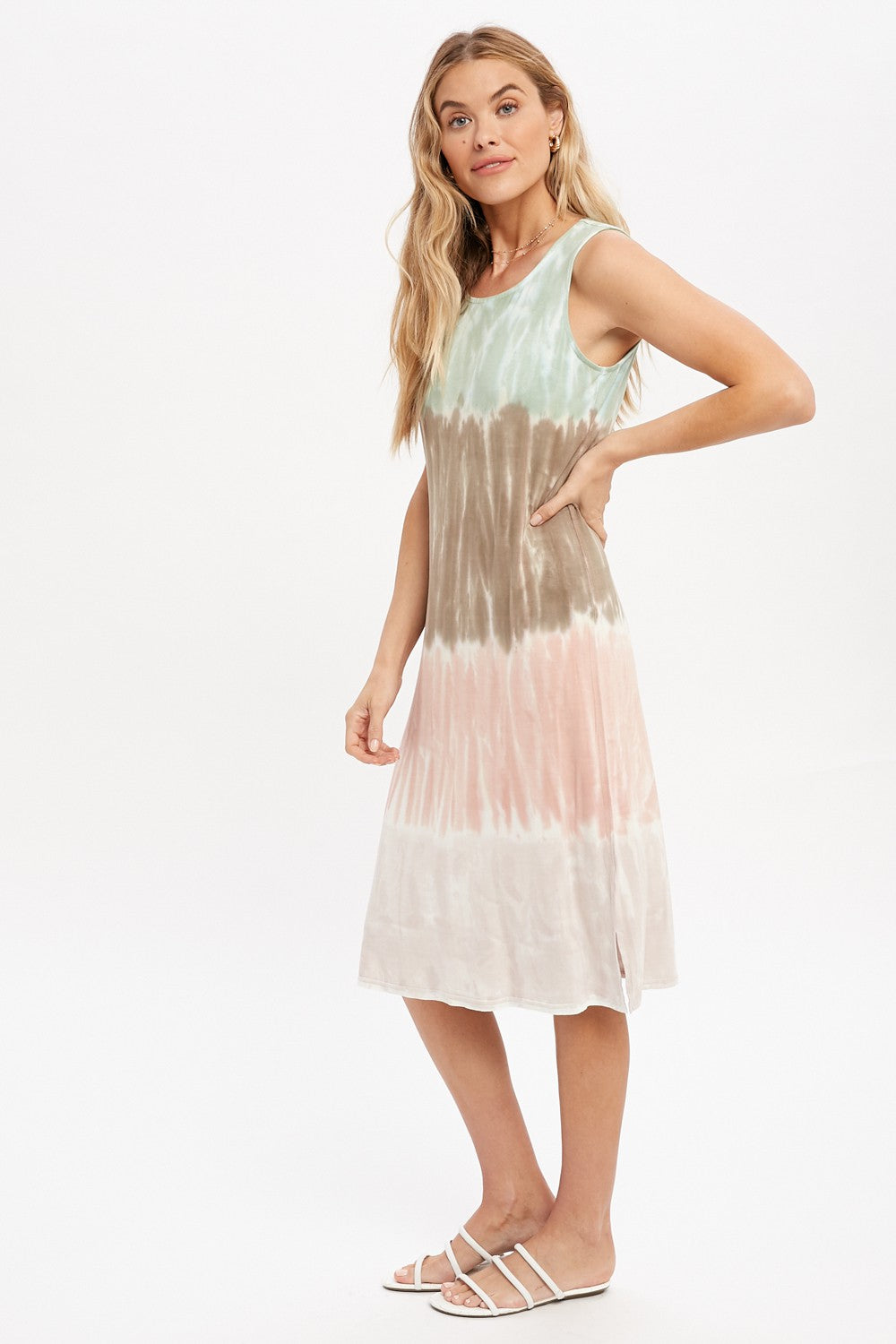 Tie Dye Printed Sleeveless Maxi Dress
