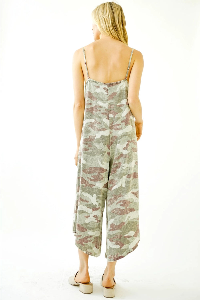 Washed Camo Baggy Jumpsuit