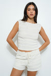Frill Lace Boat Neck Top