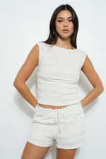 Frill Lace Boat Neck Top