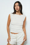 Frill Lace Boat Neck Top