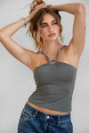 Nathy Halter Neckline Layered Top