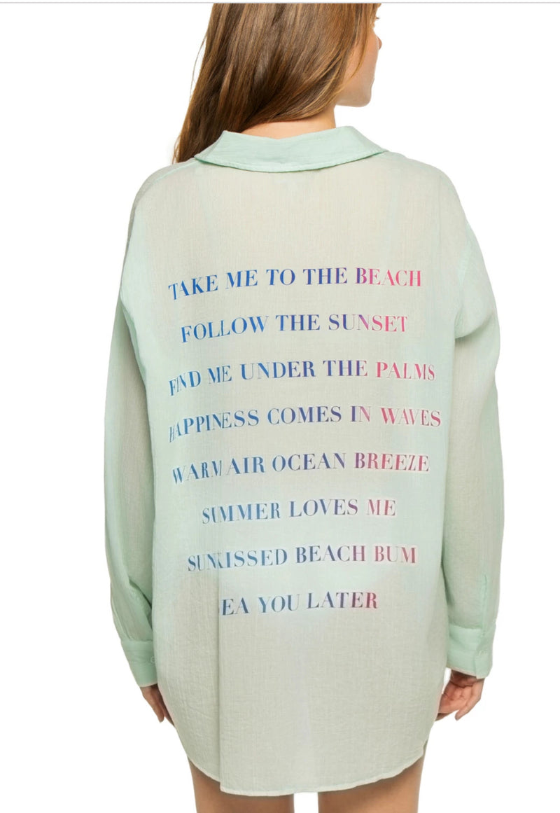 Surf Gypsy Printed Cotton Button Down