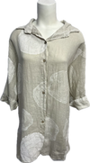 Dot Print Linen Duster