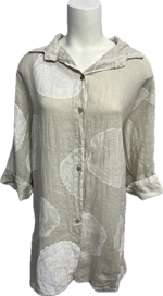 Dot Print Linen Duster