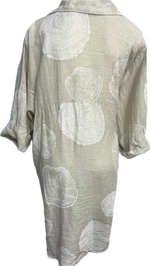 Dot Print Linen Duster