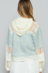 Balloon Sleeve Print Patch Front Zipper Jacket