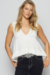 Sleeveless Thermal Cropped Babydoll Top