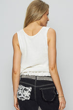 Sleeveless Thermal Cropped Babydoll Top