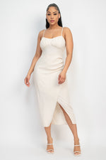 Shirred Bust Wrap Tie Back Dress