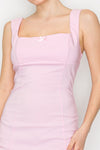 Square Ribbon Sleeveless Mini Dress