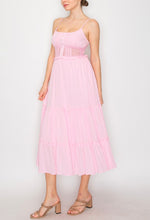 Back Smocking Maxi Tiered Dress