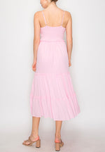 Back Smocking Maxi Tiered Dress