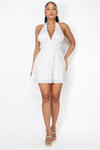 Satin Back Tie Halter Dress