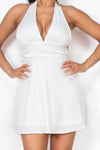 Satin Back Tie Halter Dress