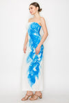 Floral Contrast Bandeau Midi Dress