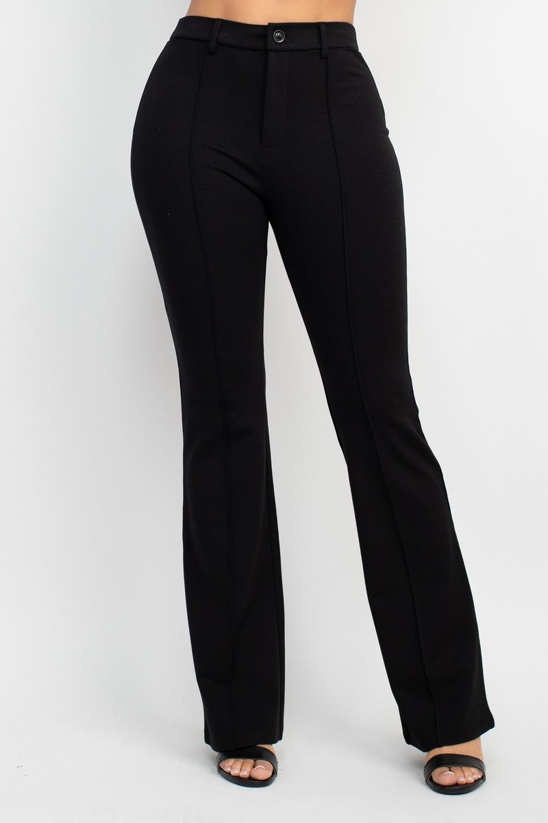 Pintuck Wide Leg Pants