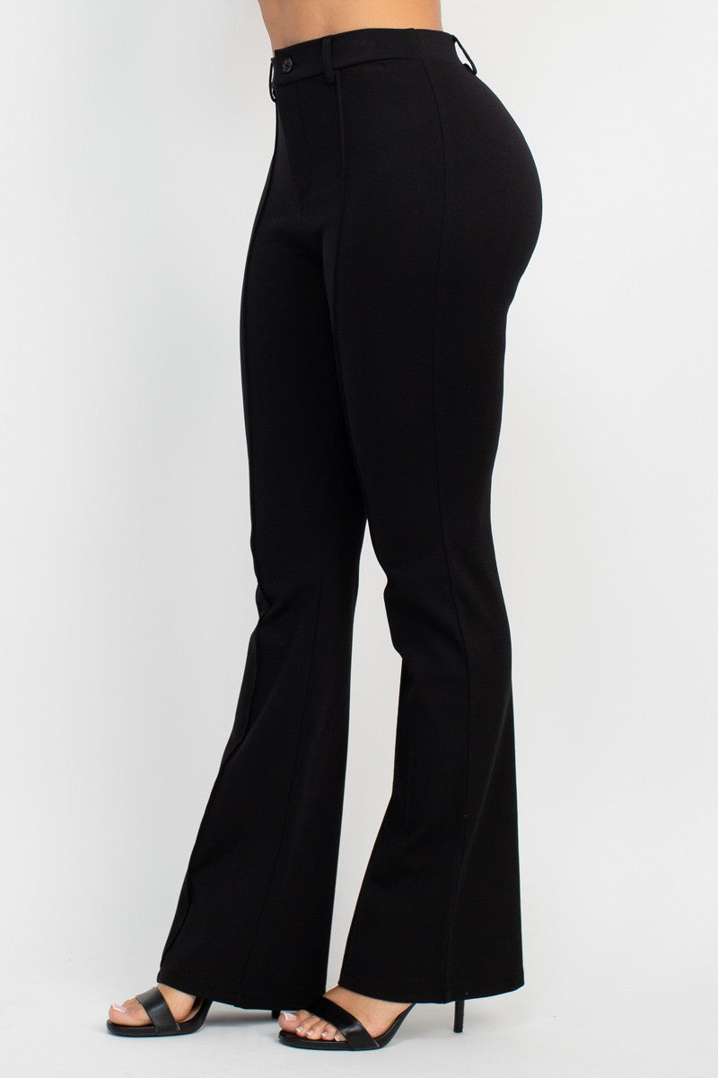 Pintuck Wide Leg Pants