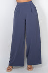 Pleated High Rise Wide Pants